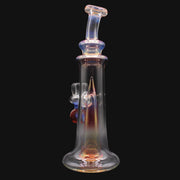 710 Pipes Smoke Shop High Bastard Conehead glass dab rig with iridescent finish and red/blue accents.