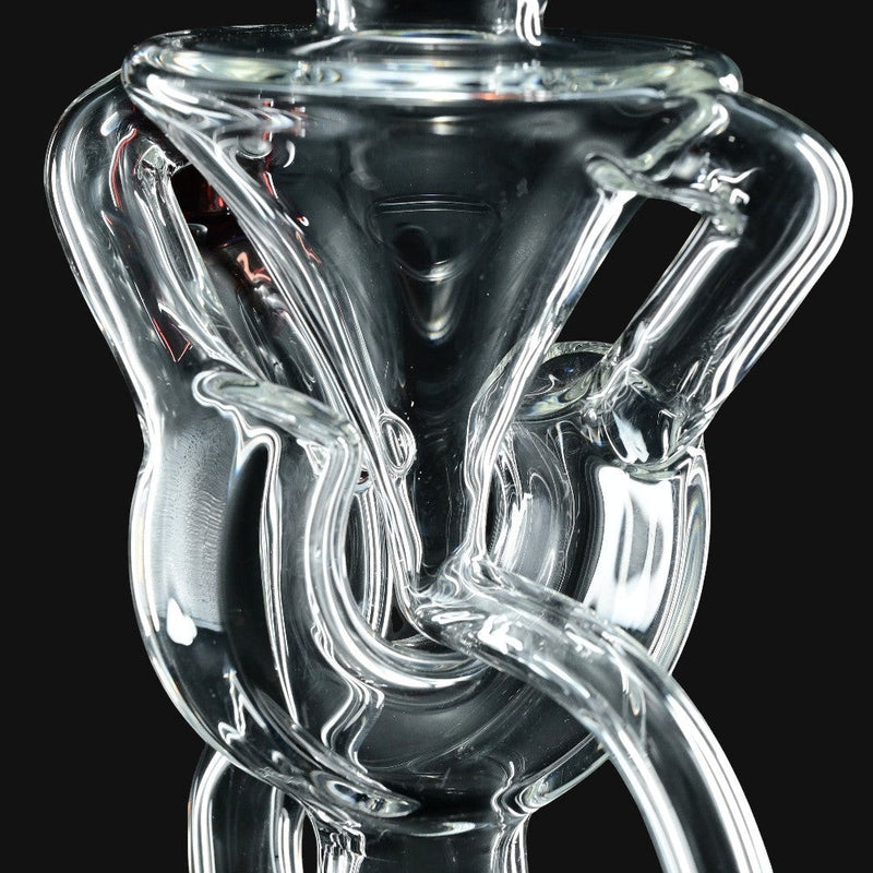 710 Pipes Smoke Shop AF Partial Color Recycler glass water pipe with intricate internal recycler design, 7 inches tall, 10mm joint.