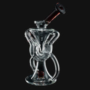 710 Pipes Smoke Shop AF Partial Color Recycler glass water pipe, 7 inches tall with 10mm joint and red accents.