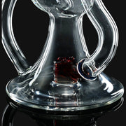 710 Pipes Smoke Shop AF Partial Color Recycler glass water pipe with red accents, 7 inches tall, 10mm joint.
