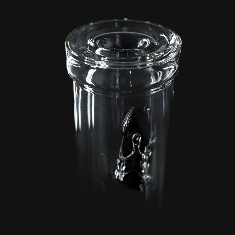 710 Pipes Smoke Shop Hamm Outside/In Tube #1, clear glass, 12" tall, 14mm 90° joint, thin wall.