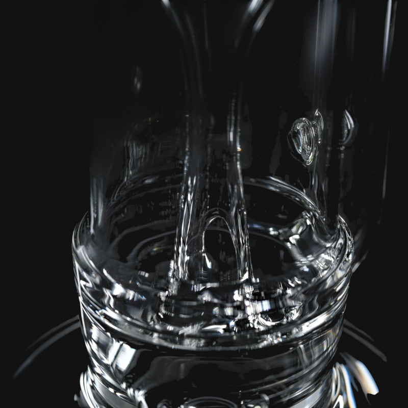 710 Pipes Smoke Shop Hamm Outside/In Tube #3, clear glass, 13" tall, thin wall, 14mm 90° joint.