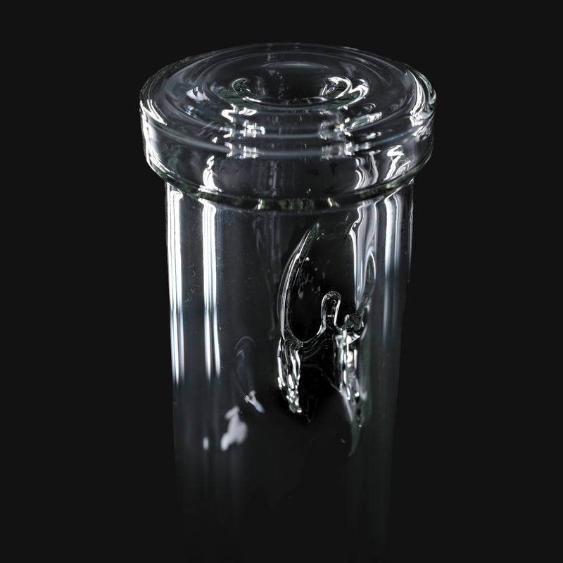 710 Pipes Smoke Shop Hamm Outside/In Tube #2, clear glass, 12.75" tall, 14mm 90° joint, thin wall