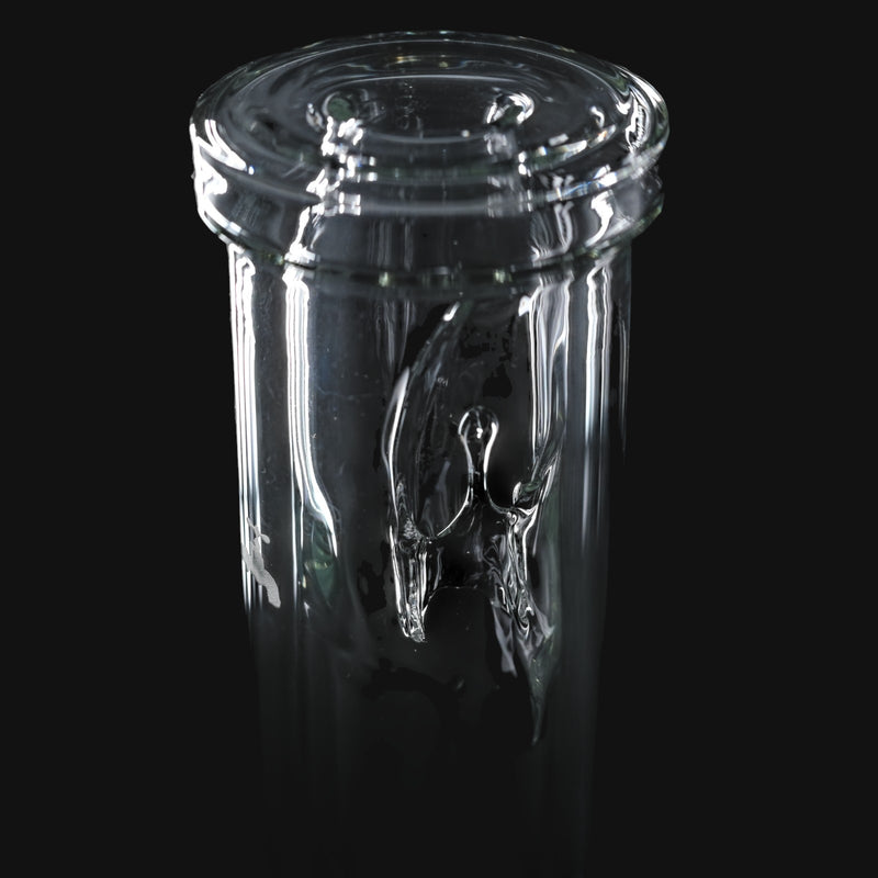 710 Pipes Smoke Shop Hamm Outside/In Tube #3, clear glass, thin wall, 13" tall, 14mm 90° joint.
