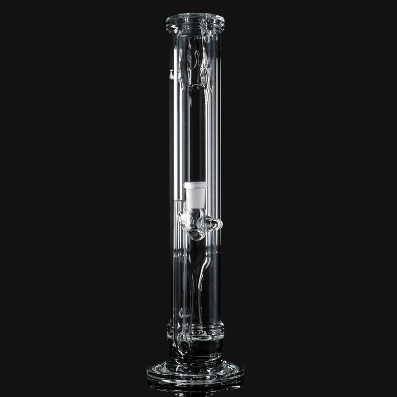 710 Pipes Smoke Shop clear glass water pipe with 14mm 90° joint and thin walls, 13" tall