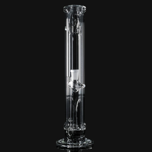 710 Pipes Smoke Shop clear glass water pipe with 14mm 90° joint and thin walls, 13" tall