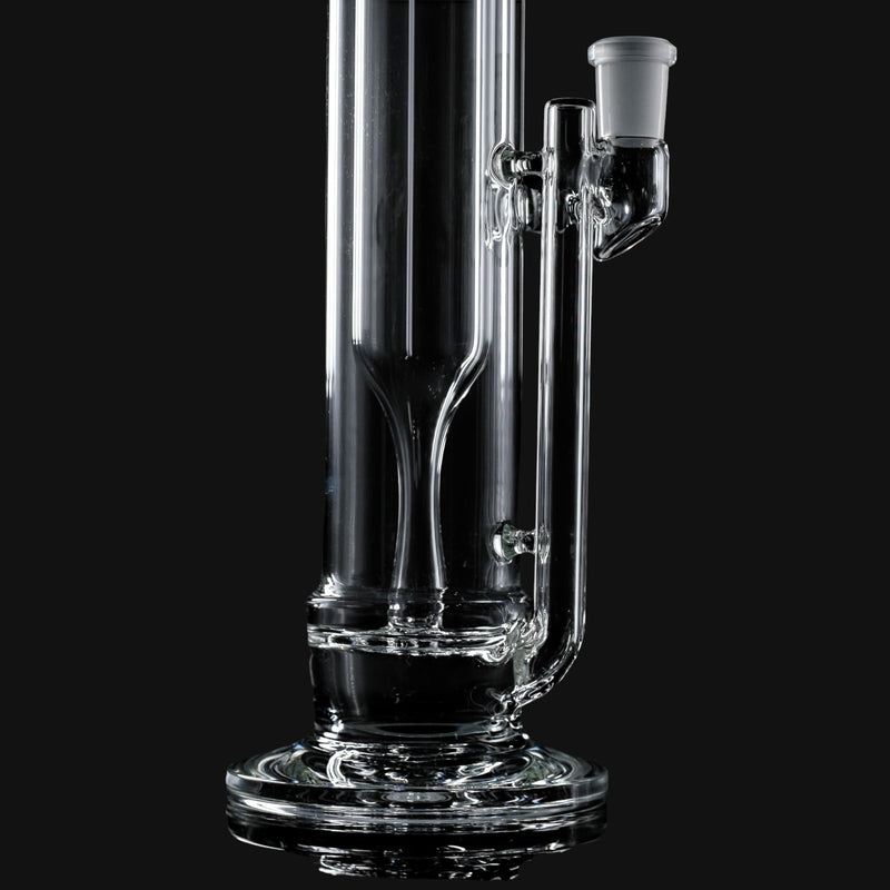 710 Pipes Smoke Shop Hamm Outside/In Tube #3, clear glass water pipe with 14mm 90° joint and thin wall construction.