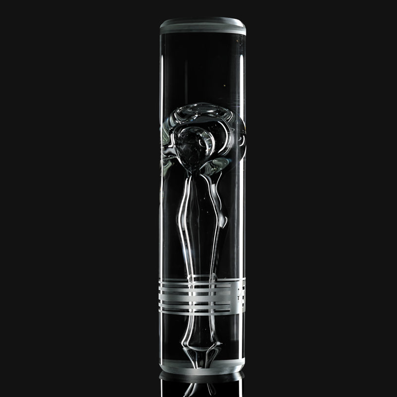 710 Pipes Smoke Shop Hamm Negative Spoon Pipe, clear glass, 6.5" L x 1.5" D, unique internal design