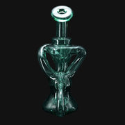 710 Pipes Smoke Shop Happy Time Dual Klein Recycler, 7 inches tall, Atlantis color glass recycler with 10mm joint.