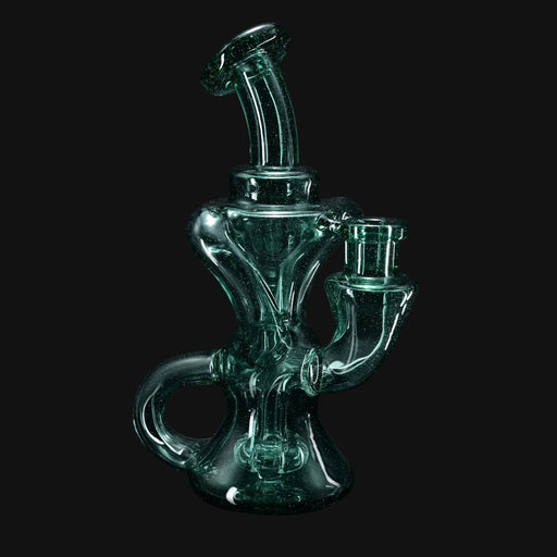 710 Pipes Smoke Shop Happy Time Dual Klein Recycler glass water pipe in Atlantis color, 7 inches tall with 10mm joint.
