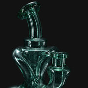 710 Pipes Smoke Shop Happy Time Dual Klein Recycler glass water pipe, 7 inches tall, Atlantis color, 10mm joint.