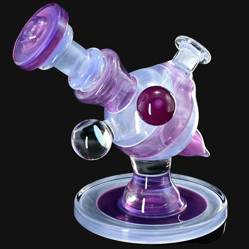 710 Pipes Smoke Shop Cajun X Marni Heliosphere rig in Heisenburg & Blue Satin glass with encased opal marble.