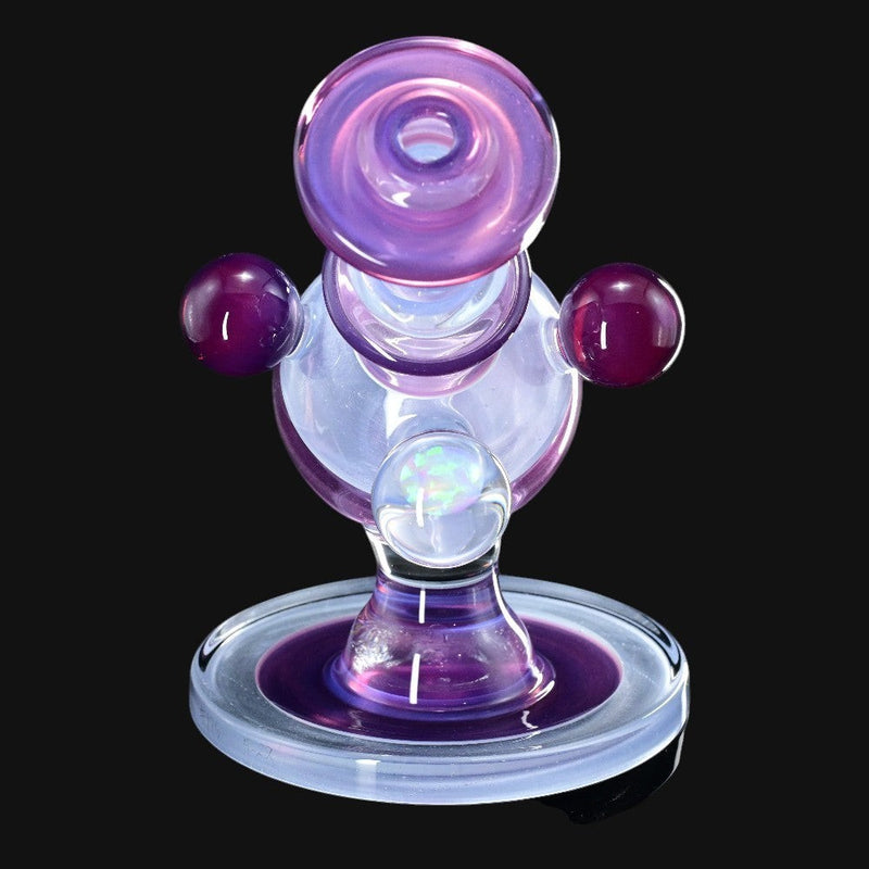 710 Pipes Smoke Shop Cajun X Marni Heliosphere rig in Heisenburg & Blue Satin glass with encased opal marble.