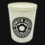 710 Pipes Smoke Shop Santa Cruz hemp stash jar with an air-tight lid and black logo on a speckled beige finish.