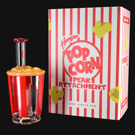 710 Pipes Smoke Shop Hemper popcorn-themed glass Puffco Peak attachment with red bucket.