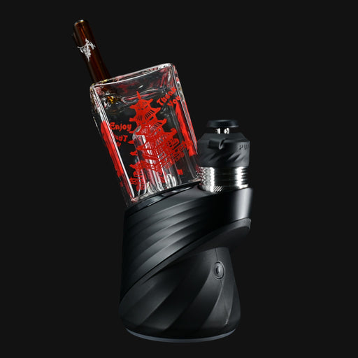 710 Pipes Smoke Shop Hemper Puffco Peak top with Chinese takeout container design, red graphics, and glass mouthpiece.