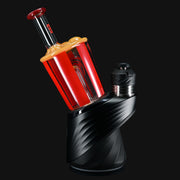 710 Pipes Smoke Shop Hemper Puffco Peak Top - Popcorn design, red glass with yellow accents, for Puffco