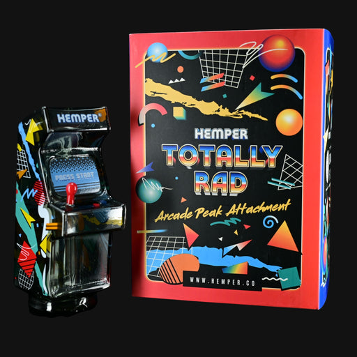 710 Pipes Smoke Shop Hemper Totally Rad Arcade Peak Attachment glass water pipe with retro arcade design.