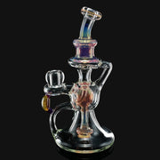 710 Pipes Smoke Shop High Bastard BPK #9 glass water pipe with iridescent accents and a unique chamber design.