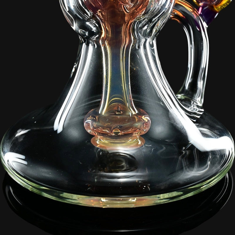 710 Pipes Smoke Shop High Bastard BPK #9 glass water pipe with amber accents and a clear handle.