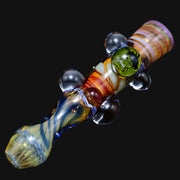 710 Pipes Smoke Shop Matty White Large 3 Milli one hitter glass pipe featuring a green Hulk character accent