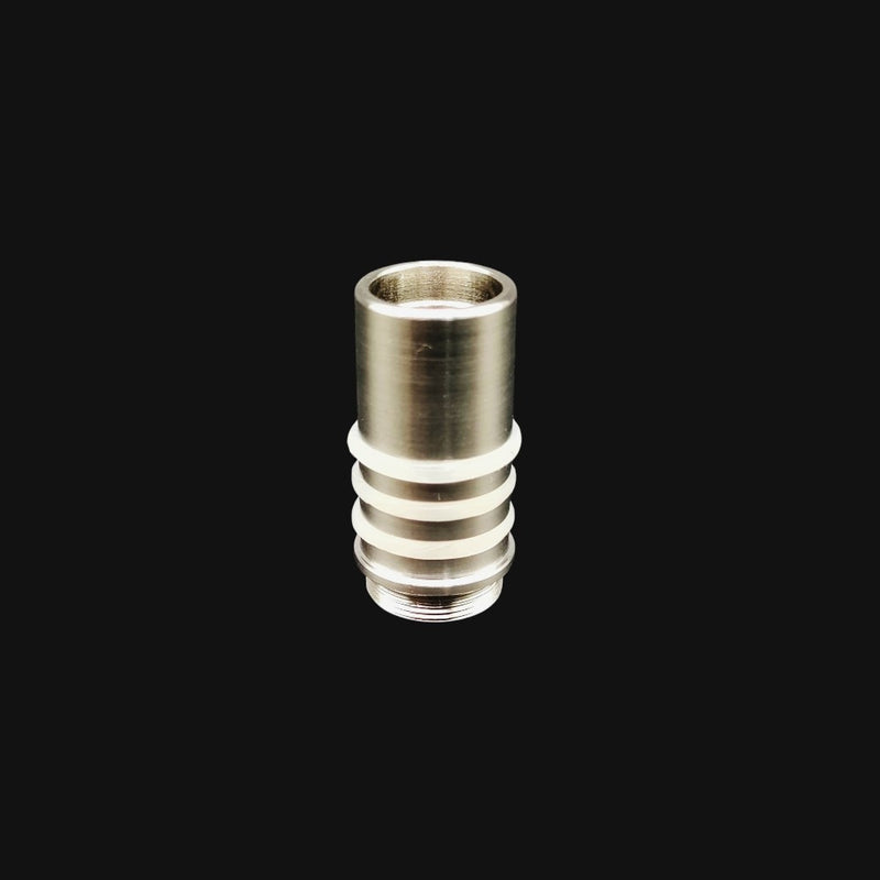 710 Pipes Smoke Shop stainless steel Huni Badger 510/EGO adapter with three white o-rings for secure dabbing attachment