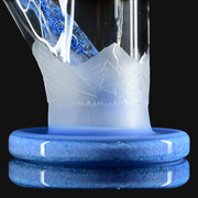 710 Pipes Smoke Shop Illadelph custom blue and white wig wag glass dab rig with crushed opal base and mountain etching.