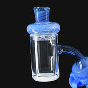 710 Pipes Smoke Shop Illadelph custom blue and white wig wag glass dab rig with crushed opal accents.