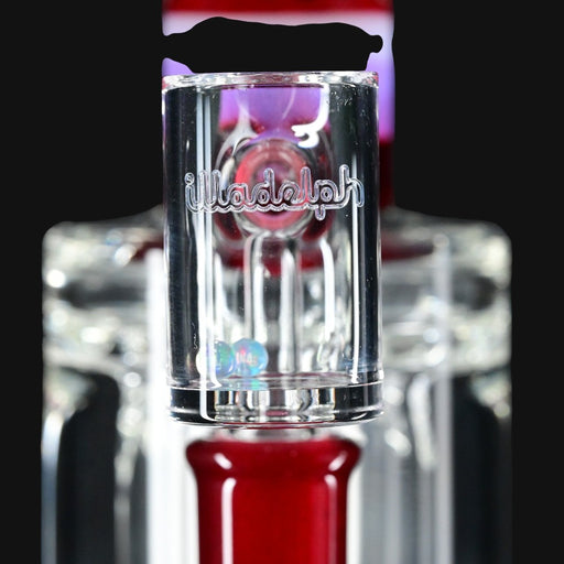 710 Pipes Smoke Shop Illadelph Custom Klein dab rig with red and white wigwag accents and incycler percolator.