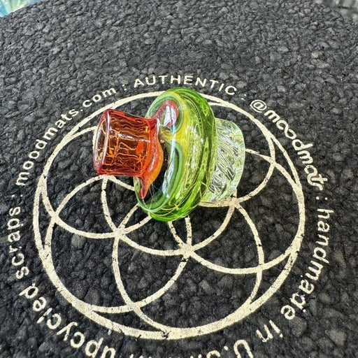 710 Pipes Smoke Shop Illadelph Custom Tube WigWag with lime green and orange glass accents.