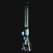 710 Pipes Smoke Shop Illadelph custom 19.5-inch glass beaker bong with green and purple wigwag accents
