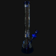 710 Pipes Smoke Shop Illadelph Heavy Hit Hybrid glass bong in sea blue with white accents and beaker base.