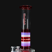 710 Pipes Smoke Shop Illadelph Custom Klein dab rig with red, white, and purple wigwag glass accents. Clear chamber.