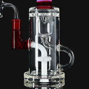 710 Pipes Smoke Shop Illadelph Custom Klein dab rig with red/white wigwag accents and clear chamber. Features incycler percolator.