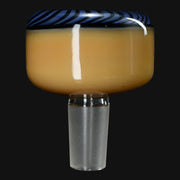 710 Pipes Smoke Shop J Worth glass slide bowl featuring a tan body with a purple and black striped rim
