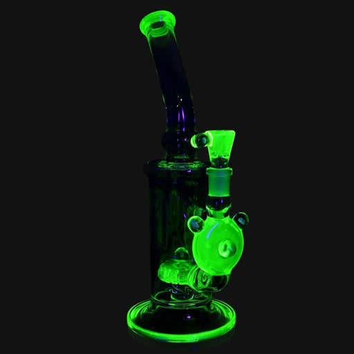 710 Pipes Smoke Shop Joel Halen Illuminati glass dab rig glowing neon green under UV light