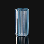 710 Pipes Smoke Shop Kadabra blue glass tip with vertical striped clear and light blue glass design.