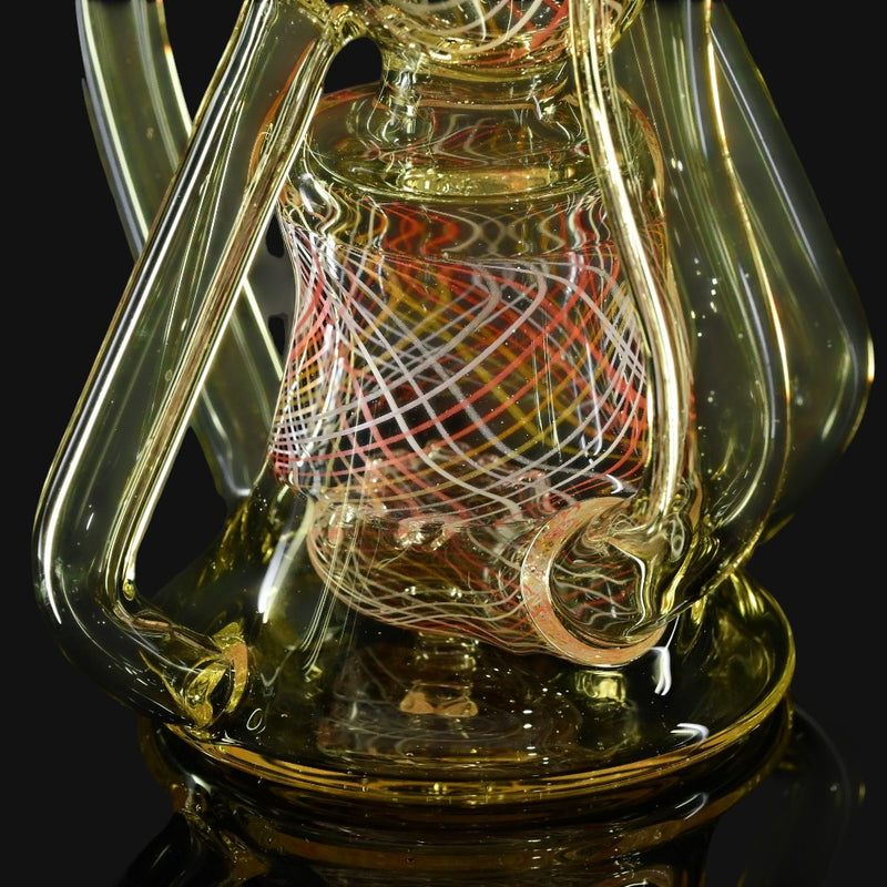 710 Pipes Smoke Shop yellow glass Kadabra Bubble Bhomber set with millefiori and opal marble accents.