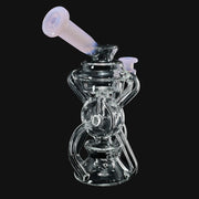 Kadabra Bubble Bhomber glass recycler rig with 10mm joint and lavender accents, sold at 710 Pipes Smoke Shop.