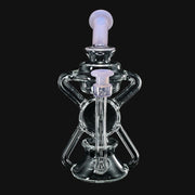 Kadabra Bubble Bhomber glass recycler rig from 710 Pipes Smoke Shop with lavender accents and 10mm joint.