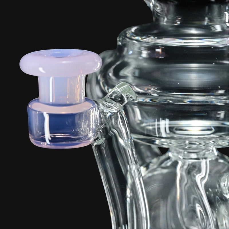 Kadabra Bubble Bhomber glass recycler rig from 710 Pipes Smoke Shop featuring a 10mm joint and pink accents