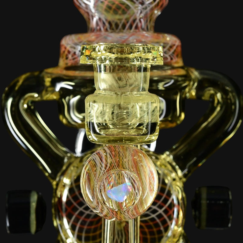 710 Pipes Smoke Shop Kadabra Fully Worked Bubble Bhomber Set with millie chips, faceted joint, and opal marble.