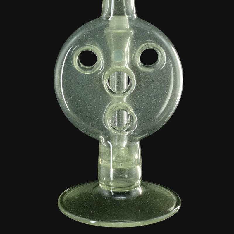 710 Pipes Smoke Shop Kadabra purple cream CFL glass Swiss rig with 10mm joint and unique circular percolator design.