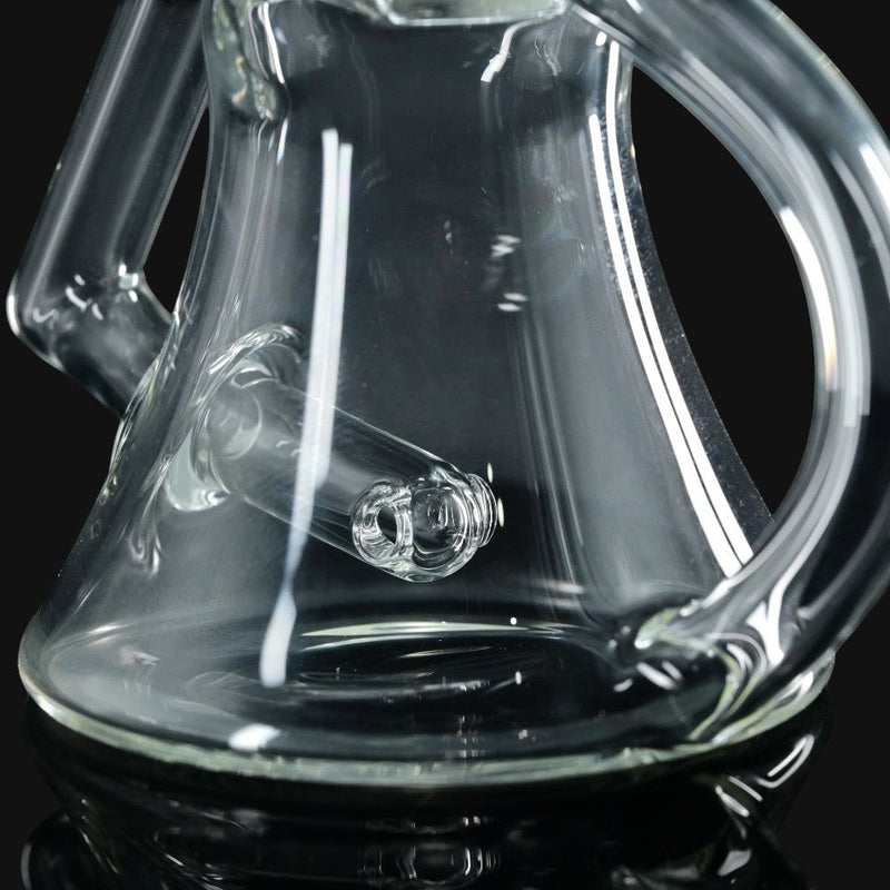 Clear glass Kadabra Floater Recycler bong from 710 Pipes Smoke Shop featuring a unique internal percolator design.