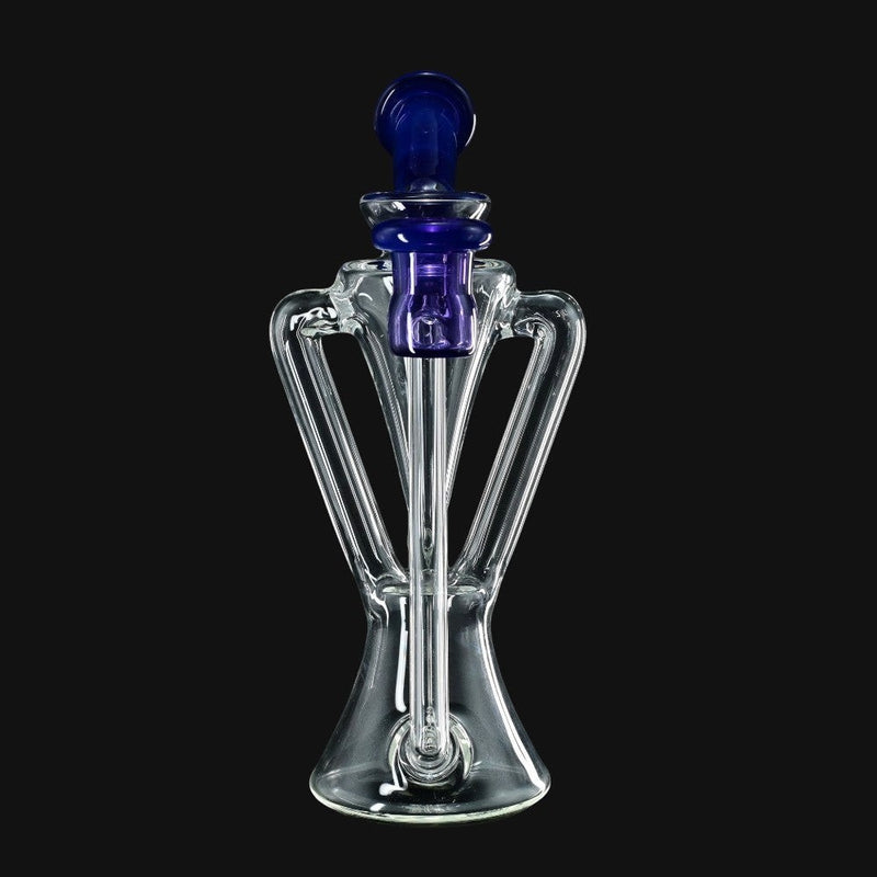 Kadabra Floater Recycler glass water pipe with blue accents from 710 Pipes Smoke Shop