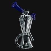 710 Pipes Smoke Shop Kadabra Floater Recycler glass dab rig with blue accents and intricate recycler.