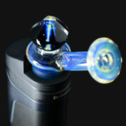 710 Pipes Smoke Shop Kadabra Gem Faceted Ghost 2 glass carb cap with blue iridescent finish on Dr. Dabber Ghost 2