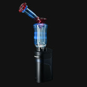 710 Pipes Smoke Shop Kadabra Ghost2 off-axis glass bubbler attachment in blue and red on a Dr. Dabber Ghost 2.
