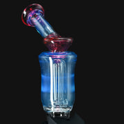 710 Pipes Smoke Shop Kadabra Ghost2 full color glass off-axis bubbler with blue and red gradient finish.