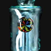 710 Pipes Smoke Shop Kadabra Ghost2 bubbler featuring a colorful UV reactive glass milli marble accent.